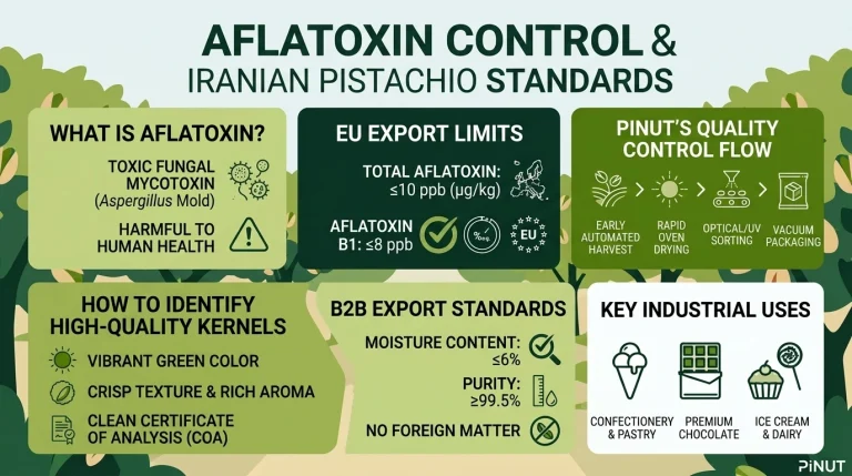 Aflatoxin Control & Quality Standards for Exporting Iranian Pistachio Kernels-infographic