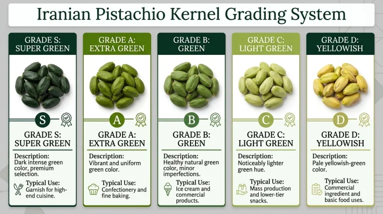 Iranian Pistachio Kernels Grading System-infographic
