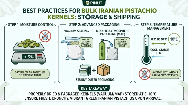 How to Store and Package Bulk Iranian Pistachio Kernels for Long-Distance Shipping-infographic