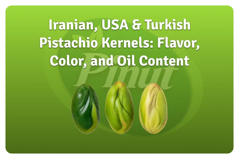 Iranian, USA & Turkish Pistachio Kernels Flavor, Color, and Oil Content