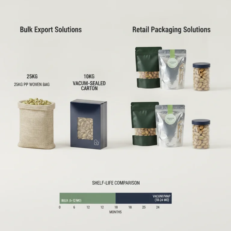 different types of pistachio packaging for exporters