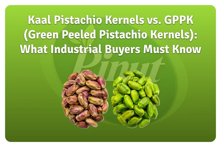 Kaal Pistachio Kernels vs. GPPK (Green Peeled Pistachio Kernels) What Industrial Buyers Must Know-featured image